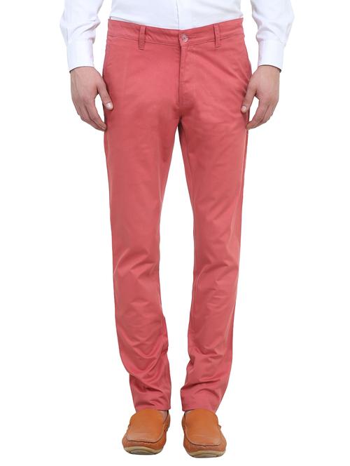 pink cotton casual trousers - 10524229 - Very Small Image - 1