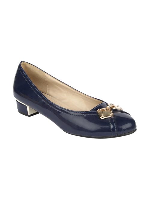 navy leatherette slip on ballerina - 10524614 - Very Small Image - 1
