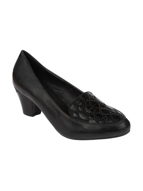 black leatherette slip on pumps - 10524634 - Very Small Image - 1