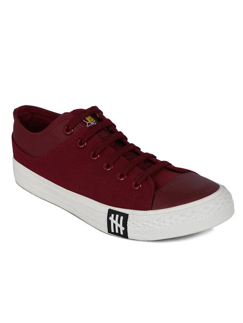 red canvas lace up sneakers - 10529861 - Very Small Image - 1