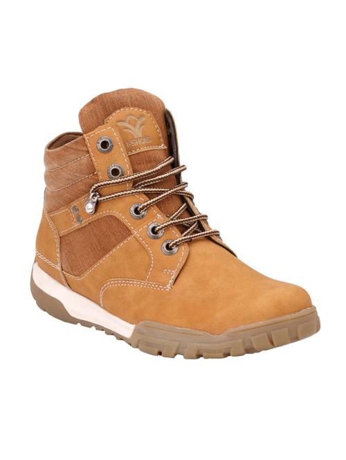 tan leatherette boots - 10532677 - Very Small Image - 1