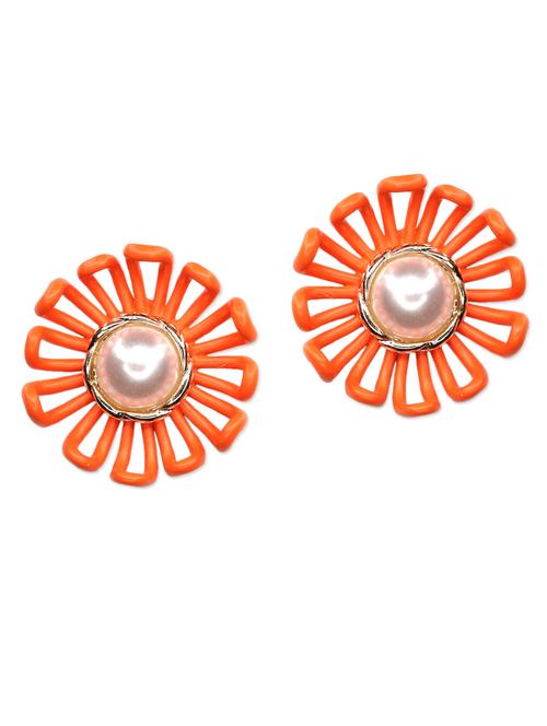 red metal alloy with acrylic earring - 1053540 - Very Small Image - 1