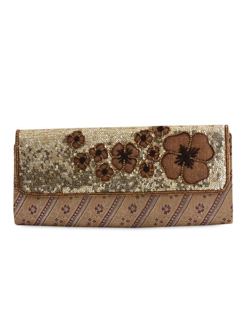 Floral Sequined Fold Over Clutch - 1053831 - Very Small Image - 1