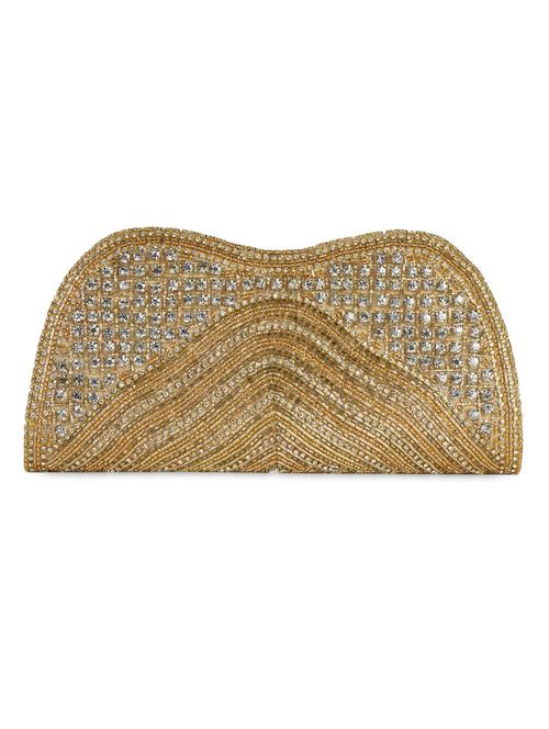 Crystal Embellished Gold Party Clutch - 1053834 - Very Small Image - 1