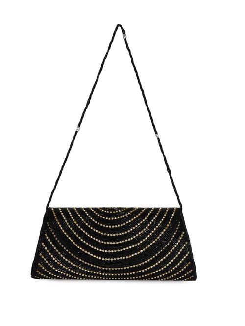 Black Beaded Clutch Cum Sling Bag - 1053835 - Very Small Image - 1