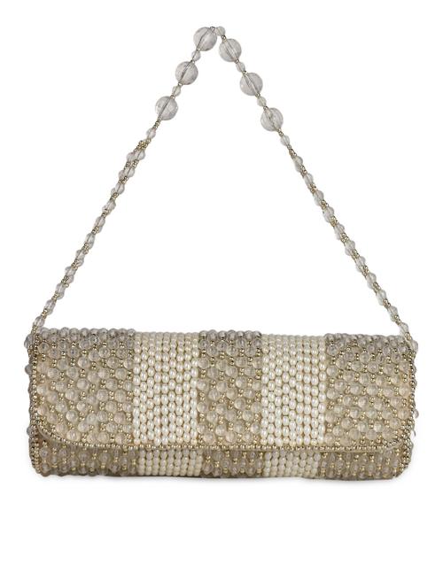 Synthetic Pearl Beaded Embellished Clutch - 1053875 - Very Small Image - 1