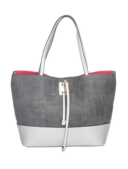 grey leatherette handbag - 10540553 - Very Small Image - 1