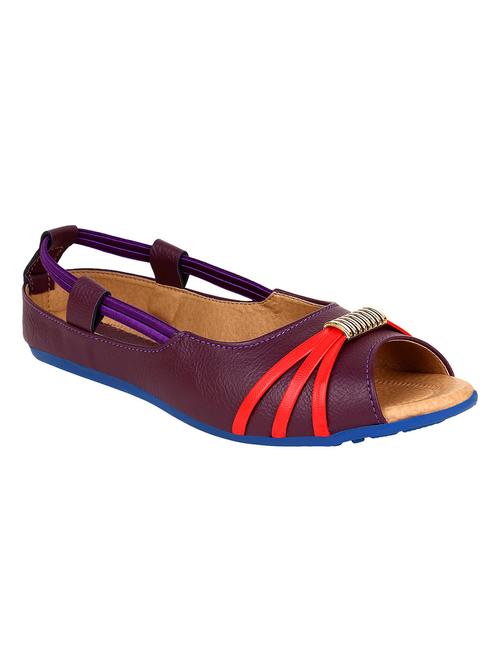 purple leatherette sandals - 10540865 - Very Small Image - 1