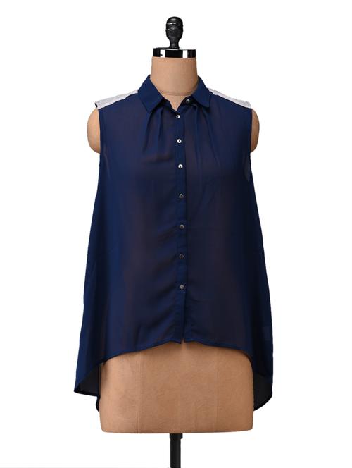 color block polyester shirt - 1054203 - Very Small Image - 1