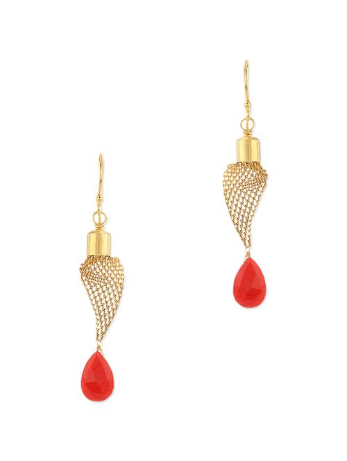 funky wiremesh long earrings - 10543342 - Very Small Image - 1