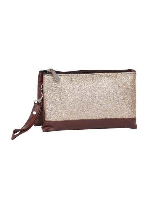 brown, silver pu clutch - 10544066 - Very Small Image - 1