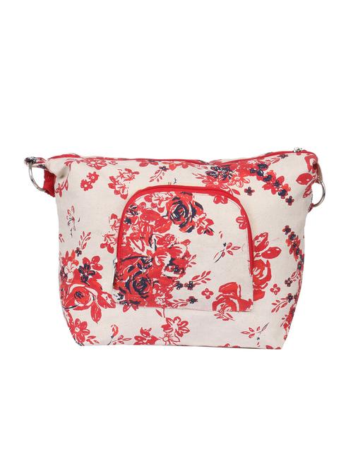 red, white cotton sling bag - 10544072 - Very Small Image - 1