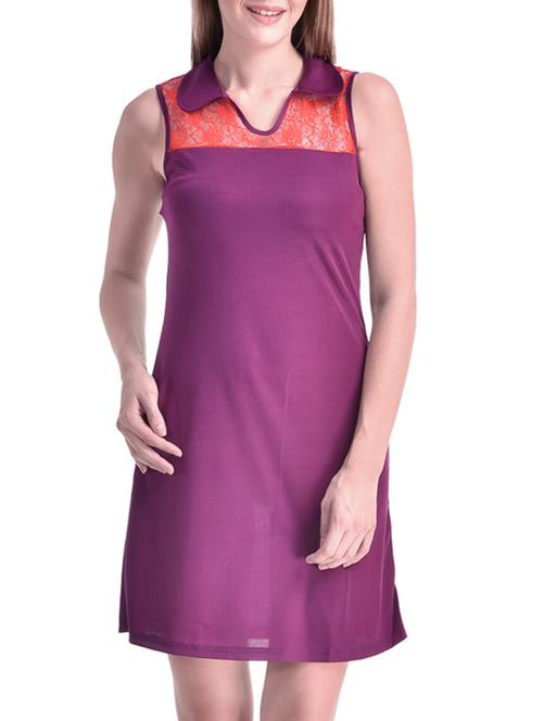 purple viscose dress - 10544332 - Very Small Image - 1