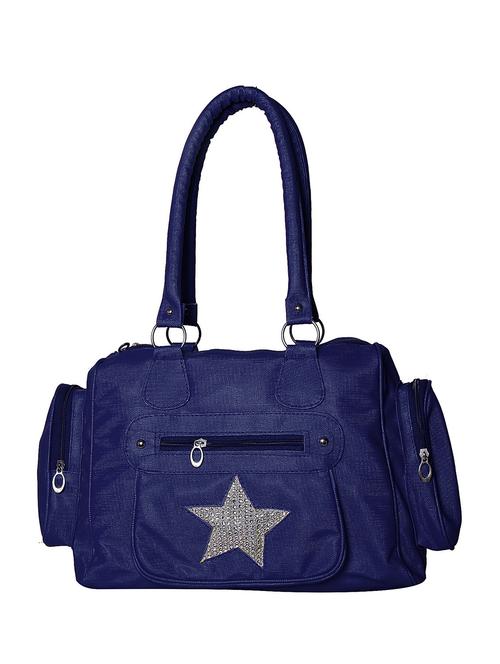 blue leatherette handbag - 10545573 - Very Small Image - 1