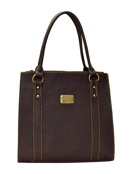 coffee brown leatherette handbag - 10551422 - Very Small Image - 1