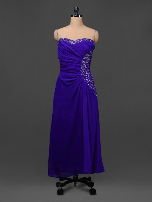 embellished royal blue strapless dress - 1055168 - Very Small Image - 1