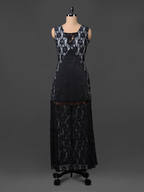 lacy black floral maxi dress - 1055186 - Very Small Image - 1