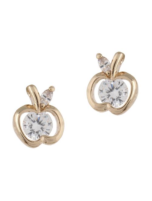 golden apple shaped stud earrings - 1055298 - Very Small Image - 1