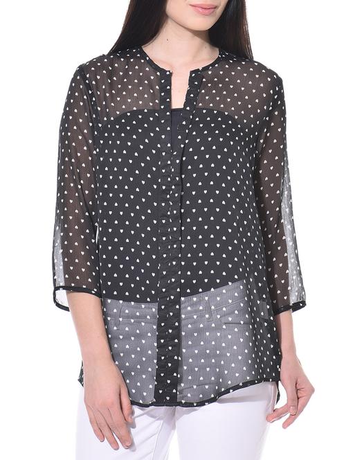 heart print sheer tunic - 10553373 - Very Small Image - 1