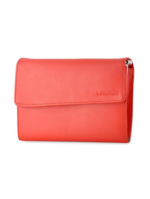 Red Plain Solid Leatherette wallet - 1055717 - Very Small Image - 1