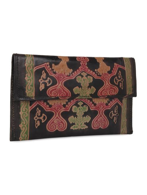 black printed leatherette clutch - 1055980 - Very Small Image - 1