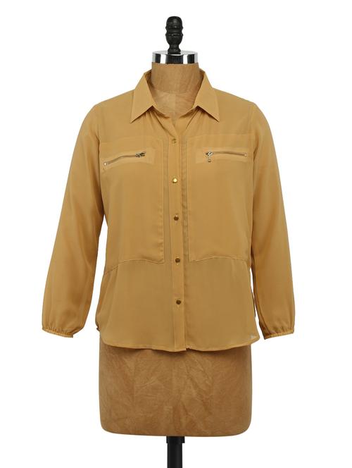 quarter sleeves georgette shirt - 1056127 - Very Small Image - 1