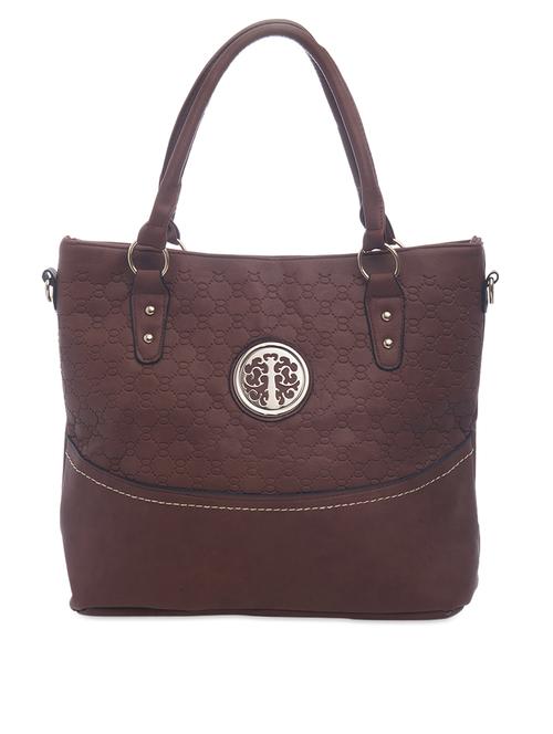 brown leatherette cutwork handbag - 1056657 - Very Small Image - 1