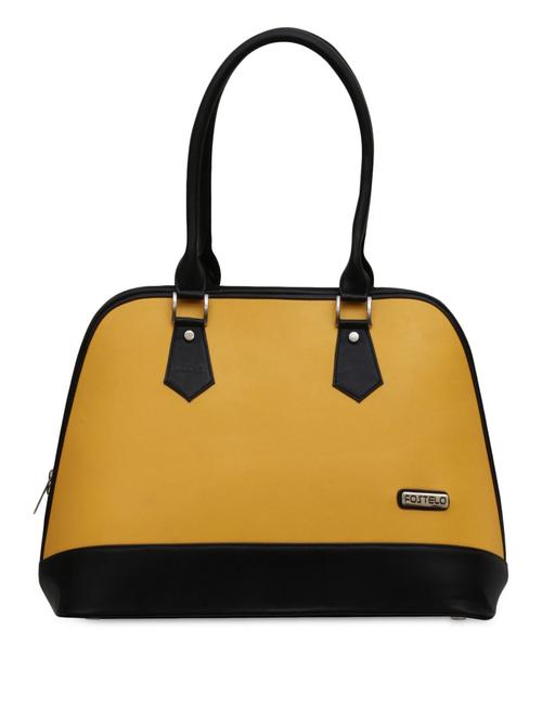 yellow & black colour block leatherette handbag - 1056979 - Very Small Image - 1