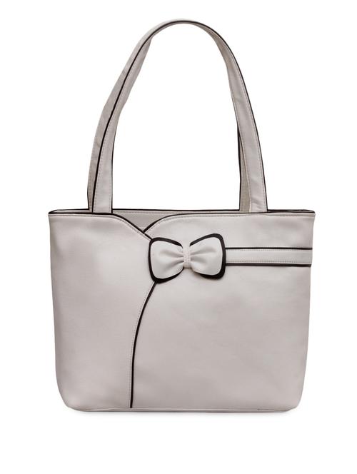 white overlapping panel bow leatherette handbag - 1056989 - Very Small Image - 1