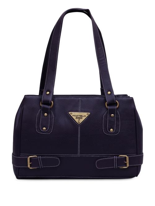 blue front buckled strap faux leatherette handbag - 1056994 - Very Small Image - 1