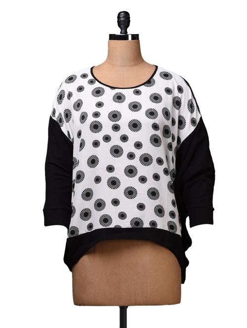 monochrome viscose spandex kimono style knitted tee - 1057325 - Very Small Image - 1