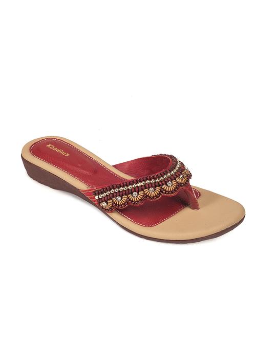 maroon faux leather sandals - 10577399 - Very Small Image - 1