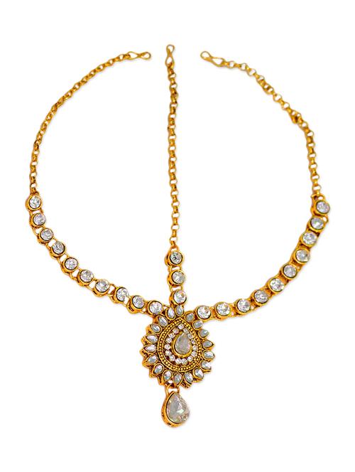 silver alloy maang teeka - 10577434 - Very Small Image - 1