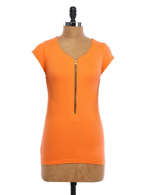 short sleeve v neck plain top - 1057885 - Very Small Image - 1
