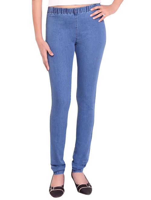 adbucks blue stretchable denim jeggings - 10579126 - Very Small Image - 1