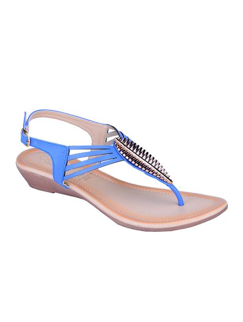 blue faux leather sandals - 10581460 - Very Small Image - 1