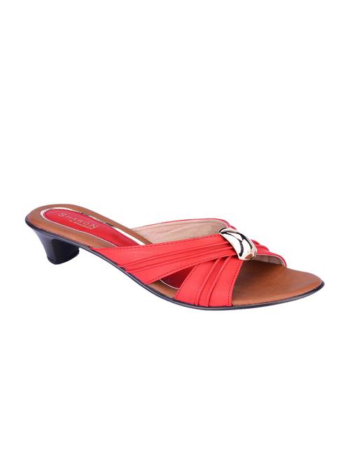 red faux leather sandals - 10581481 - Very Small Image - 1
