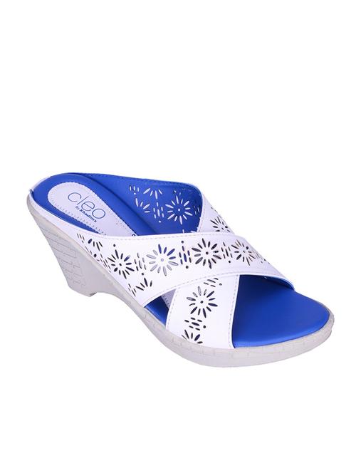 khadim's cleo white slip-on wedge mule - 10581489 - Very Small Image - 1