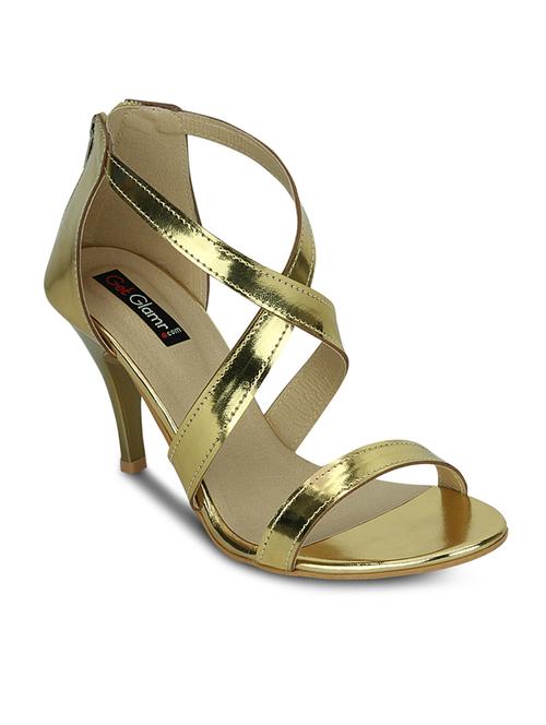 gold leatherette closed back sandals - 10588881 - Very Small Image - 1
