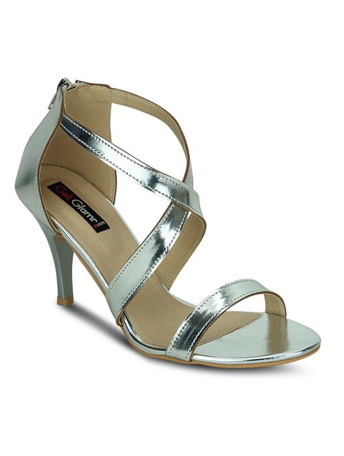 silver leatherette closed back sandals - 10588882 - Very Small Image - 1