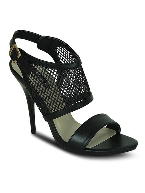 black leatherette back strap sandals - 10588916 - Very Small Image - 1