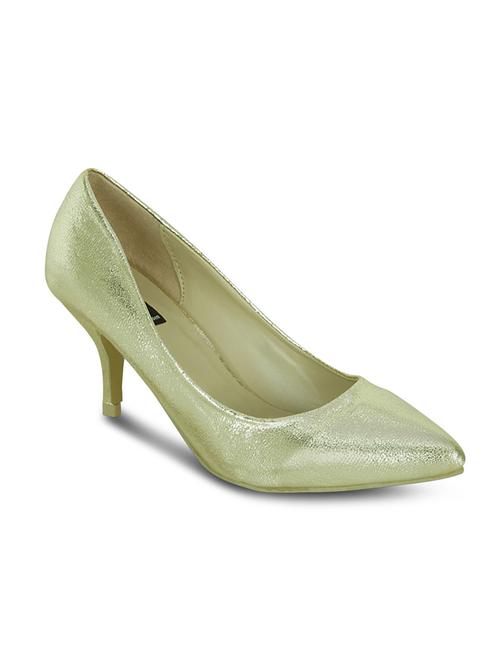 gold leatherette slip on pumps - 10589048 - Very Small Image - 1