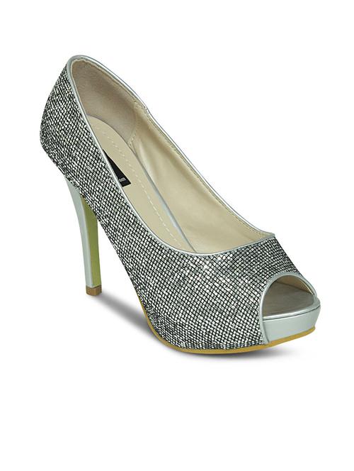 grey leatherette slip on sandals - 10589065 - Very Small Image - 1
