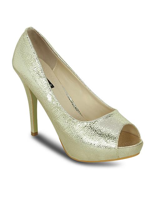 gold leatherette closed back sandals - 10589067 - Very Small Image - 1