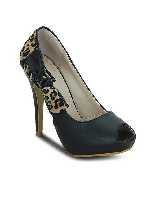 black leatherette closed back sandals - 10589084 - Very Small Image - 1