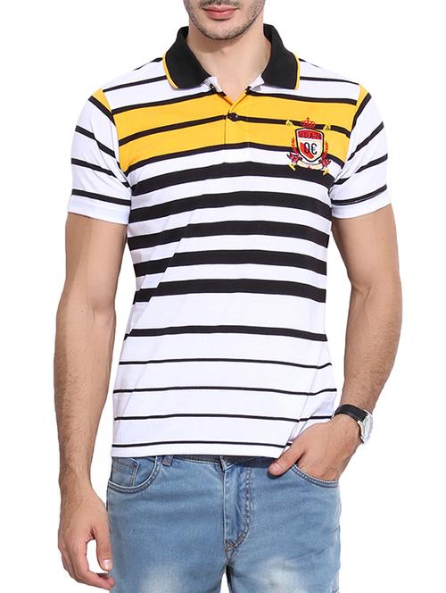 Multi Color Cotton Striped T-Shirt - 10591690 - Very Small Image - 1