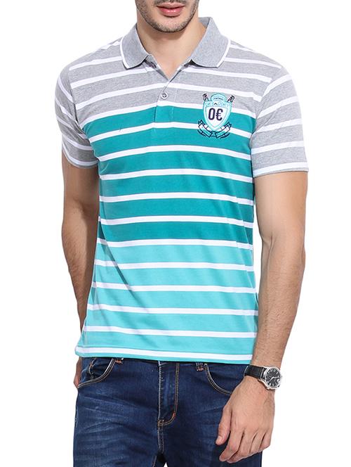 Multi Color Cotton Striped T-Shirt - 10591706 - Very Small Image - 1