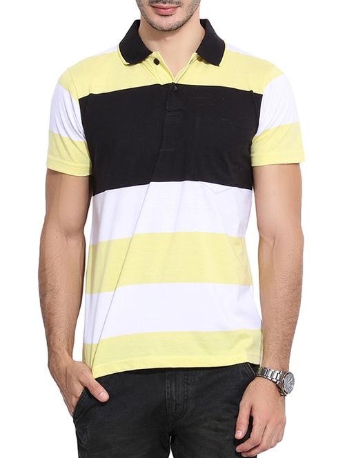 Multi Color Cotton Striped T-Shirt - 10591715 - Very Small Image - 1