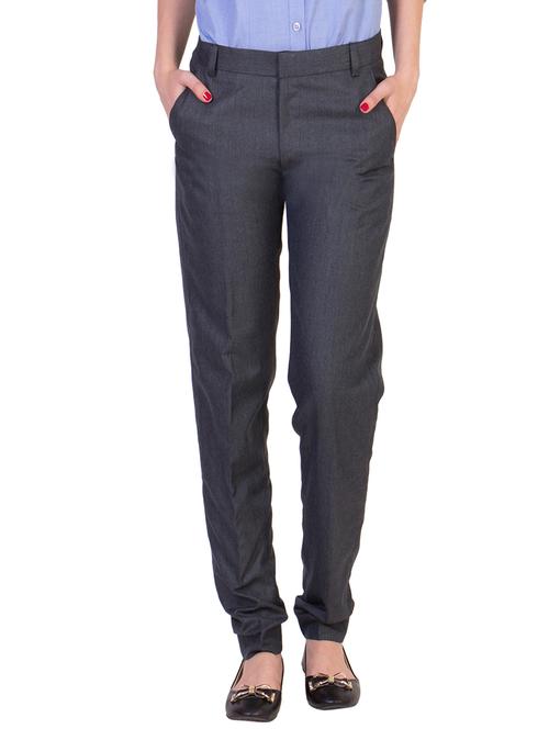 grey cotton flat front trouser - 10594149 - Very Small Image - 1