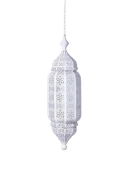 white metal cutwork hanging light - 10596834 - Very Small Image - 1